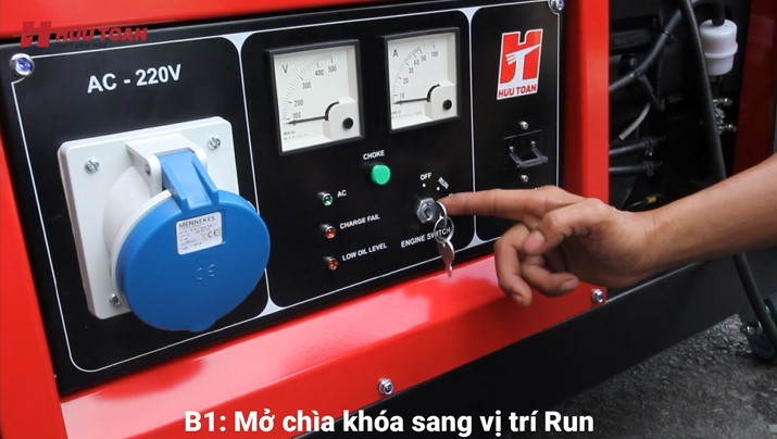04. How to start Huu Toan gasoline generator HK16000